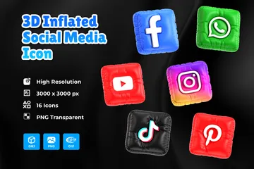 Free Logotipo de mídia social Pacote de Icon 3D