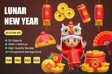 Lunar New Year 3D Icon Pack