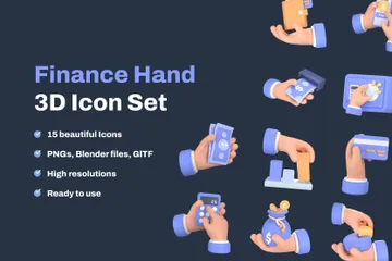 Mano de finanzas Paquete de Icon 3D