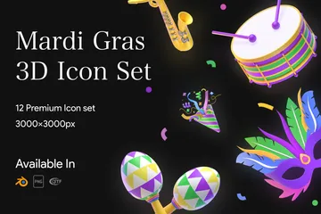 Mardi Gras 3D Icon Pack