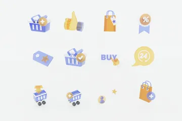 Paquete de iconos 3D de compras Paquete de Icon 3D