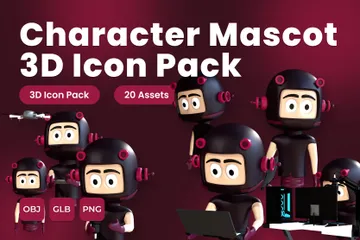 Mascota del personaje 3D Illustration Pack