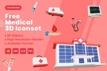 Free Médical Pack 3D Icon