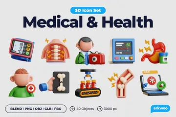 의료 건강 3D 일러스트레이션 Pack