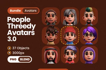 Avatars de personnages de la mode Pack 3D Icon