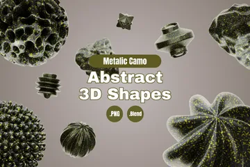 Metalic Camo Abstract Shape 3D Icon Pack