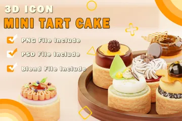 Mini Tart Cake 3D Icon Pack