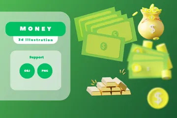 Money 3D Icon Pack