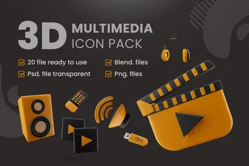 Multimedia 3D Icon Pack