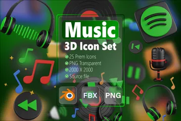 Música Pacote de Icon 3D