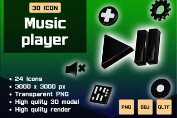 Musikspieler 3D Icon Pack