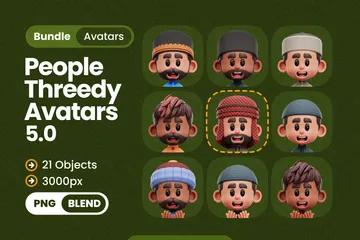 Muslim People Avatars 3D Icon Pack