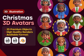 Avatar de Natal Pacote de Icon 3D
