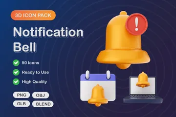 Notification Bell 3D Icon Pack