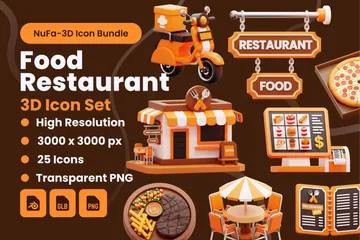 Alimentation Restaurant Pack 3D Icon