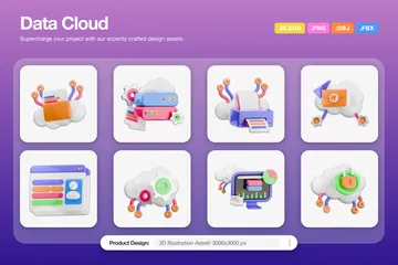 Nuage de données Pack 3D Icon