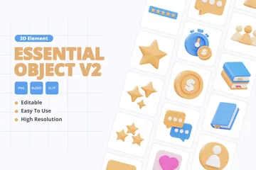 Objeto esencial V2 Paquete de Icon 3D