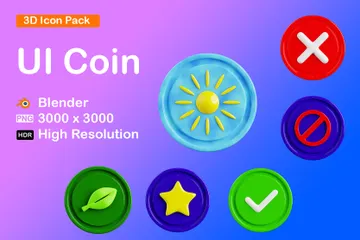 Moneda de interfaz de usuario Paquete de Icon 3D
