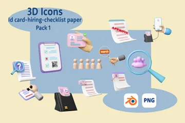 Papier de liste de contrôle Pack 3D Icon