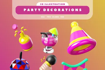 Party Decorations 3D Icon Pack
