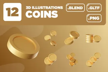 Coin Ver. 02 Pack 3D Icon