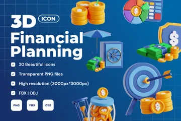 Planejamento financeiro Pacote de Icon 3D