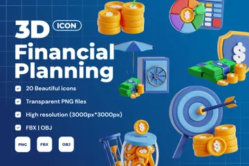 Planificacion Financiera Paquete de Icon 3D