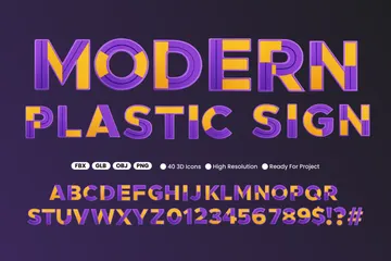 Plastic Sign 3D Icon Pack