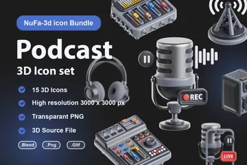 Podcast 3D Icon Pack