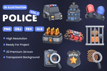 Police Vol.2 3D Icon Pack