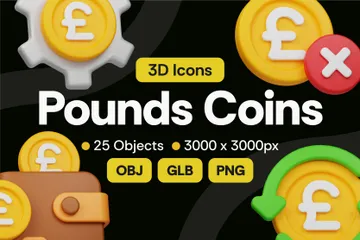 ポンド硬貨 3D Iconパック