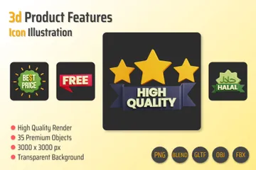 Product Features 3D Icon Pack