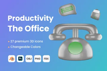 Produtividade no escritório Pacote de Icon 3D