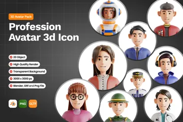 Profession Avatar 3D Icon Pack