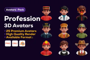 Profession & Job Avatar 3D Icon Pack