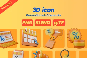 Promotion et réduction Pack 3D Icon