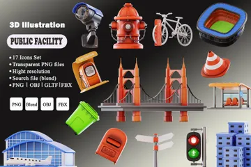 Public Facility 3D Icon Pack