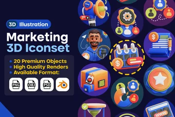 Marketing et publicité Pack 3D Icon