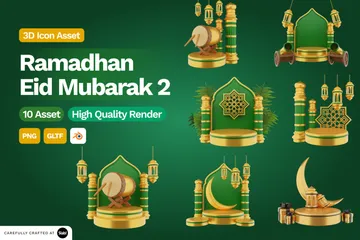 Ramadan Eid Mubarak 2 3D Illustration Pack