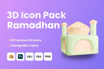 Ramadán Kareem Paquete de Icon 3D