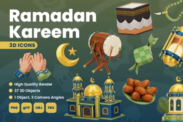 Pacote de ícones Ramadan Kareem 3D Pacote de Icon 3D