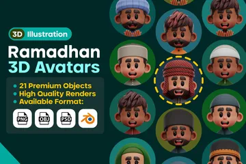 Spezieller Ramadan-Avatar 3D Icon Pack