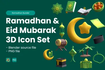 Ramadan und Eid Mubarak 3D Icon Pack