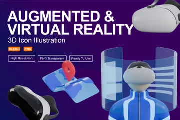 Realidad virtual y mixta aumentada Paquete de Icon 3D