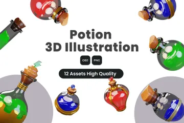 Ativo do jogo de poções Pacote de Icon 3D