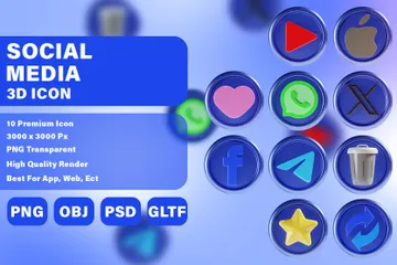 Réseaux sociaux Pack 3D Icon