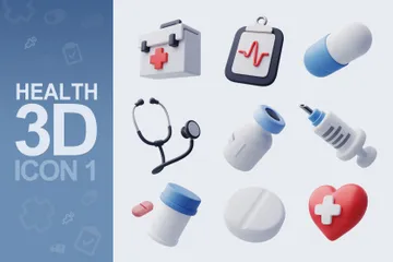 Saúde e medicina Pacote de Icon 3D