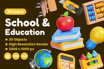 School & Education 3D Icon Pack