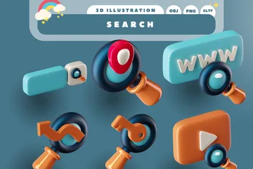 Search 3D Icon Pack