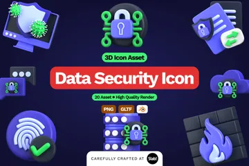 Sécurité des données Pack 3D Icon